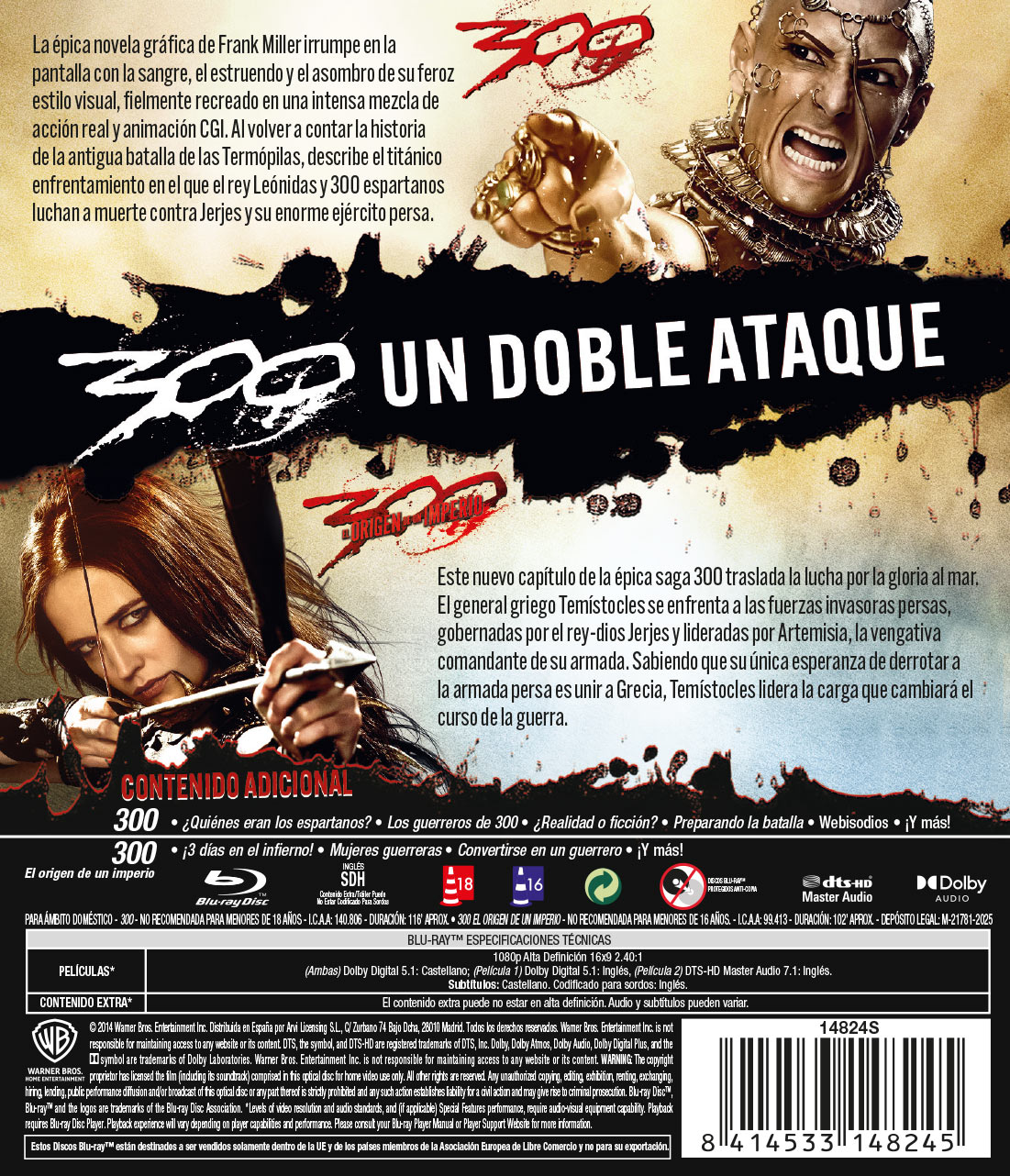 Pack: 300 + 300: El orígen del imperio (Blu-ray)