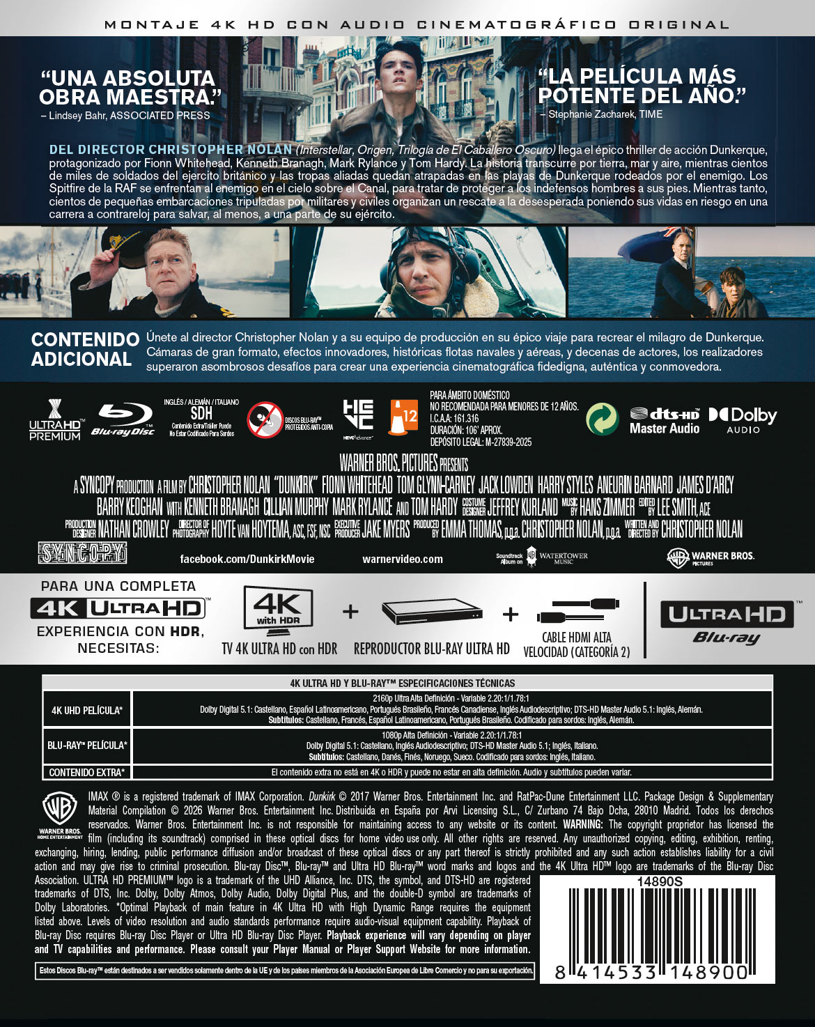 Dunkerque (4K UHD + Blu-ray + Blu-ray Extras) Steelbook