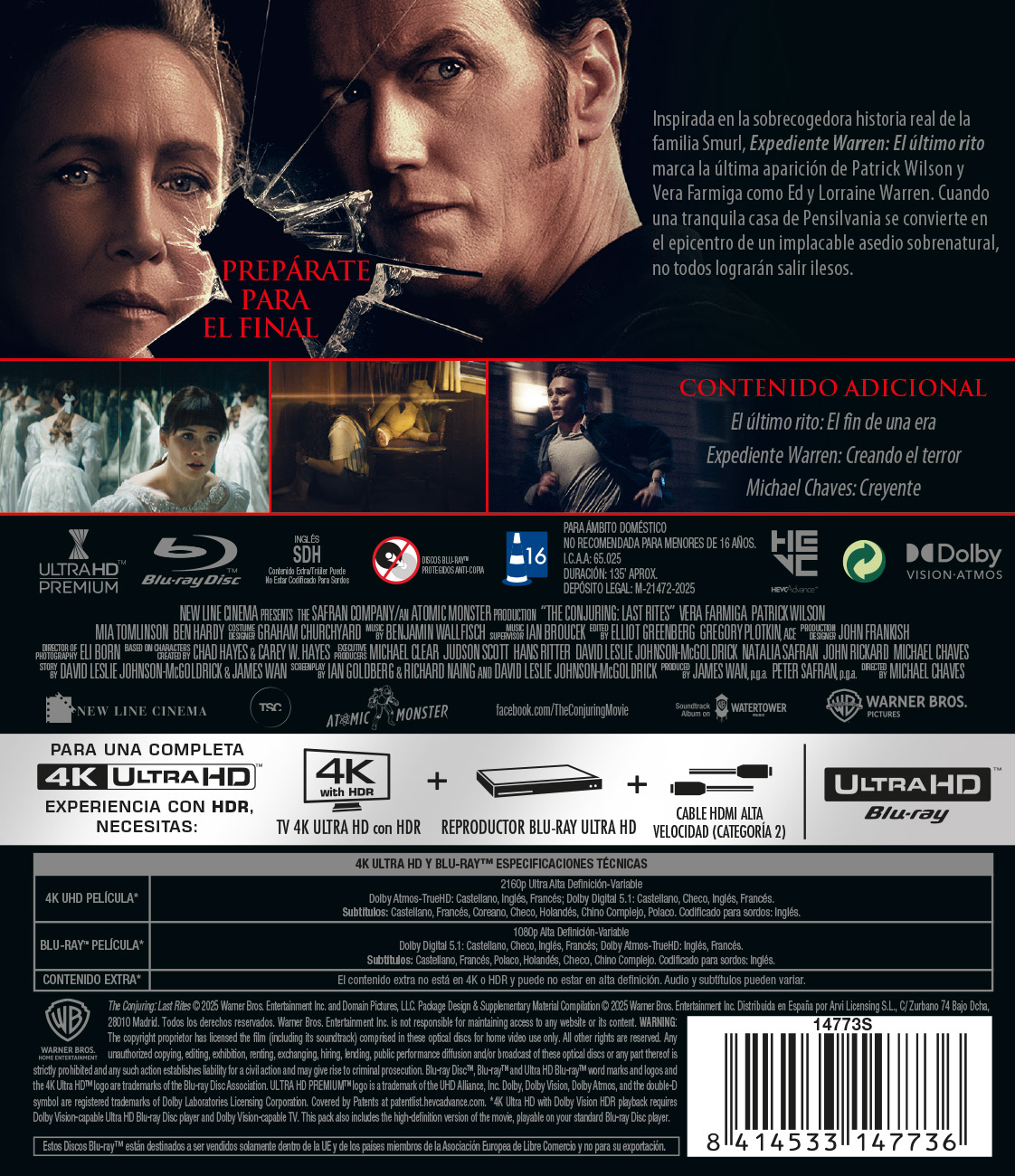 Expediente Warren: El último rito (4K UHD + BD)