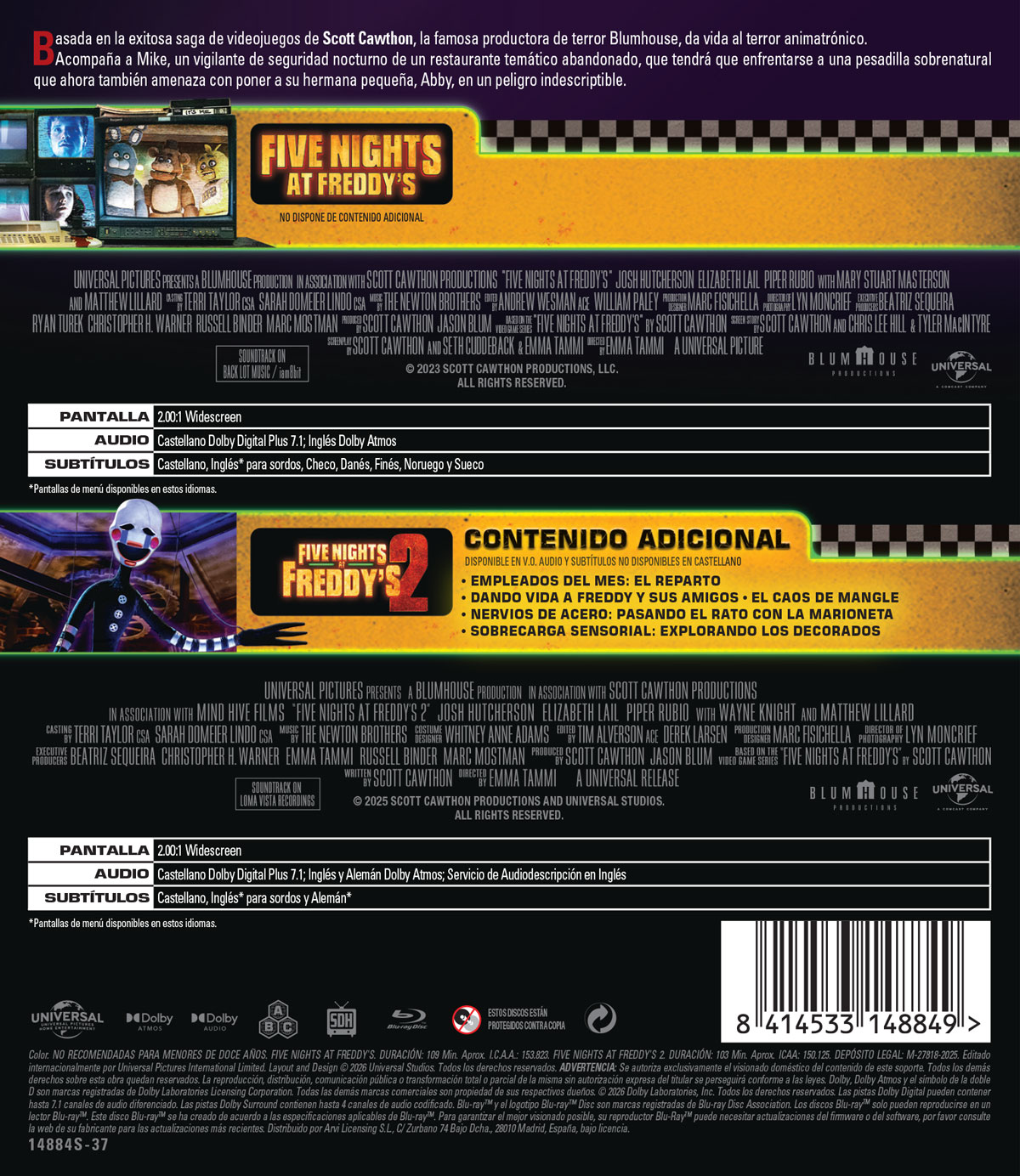 Five Nights at Freedy's. PACK 1-2 (Blu-ray)