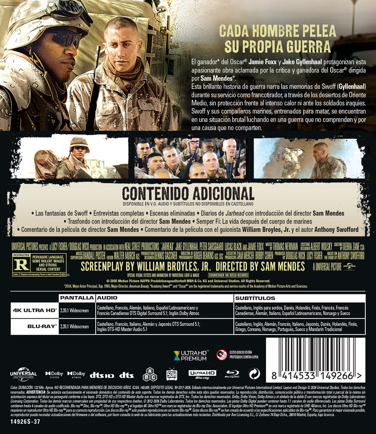 Jarhead, El infierno espera (4K UHD + Blu-ray)