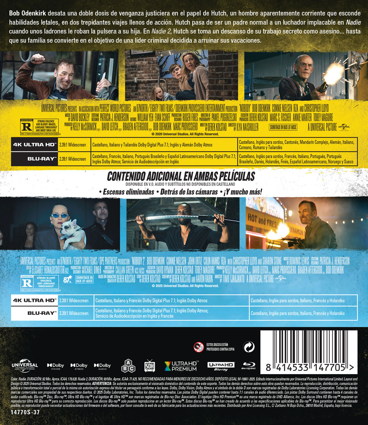 Nadie: Pack 1+2 (4K UHD + Blu-ray)
