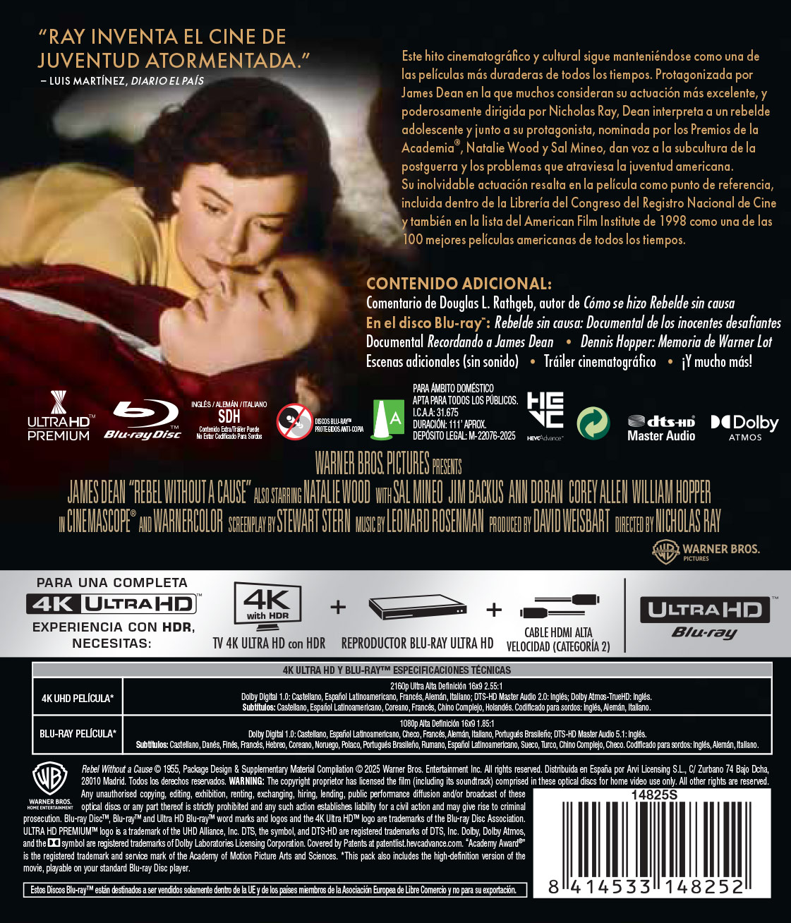 Rebelde sin causa (4K Ultra HD + Blu-ray)