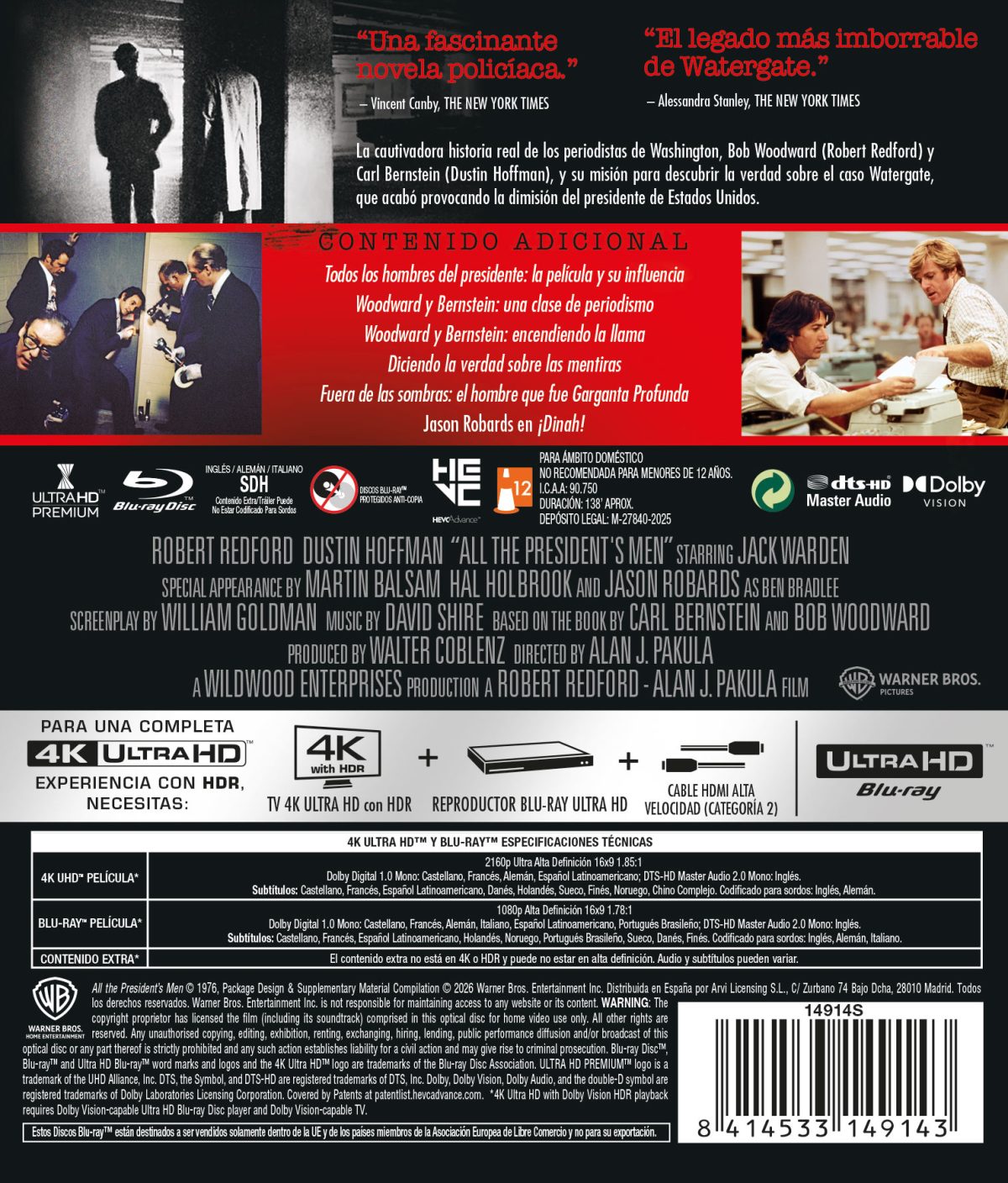 Todos los hombres del presidente (4K UHD + Blu-ray)