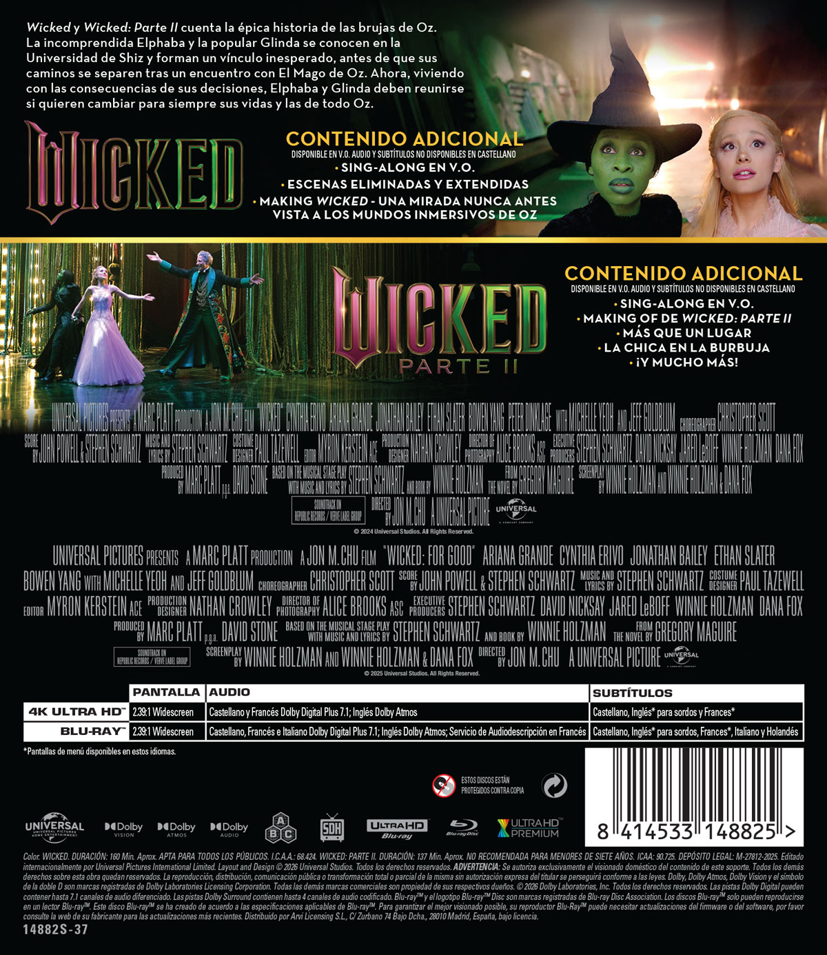 Wicked. PACK 1-2 (4K UHD + Blu-ray)