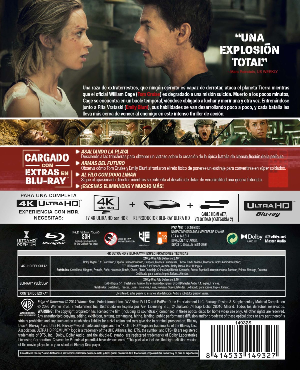 Al filo del mañana (4K UHD+ Blu-ray) Steelbook