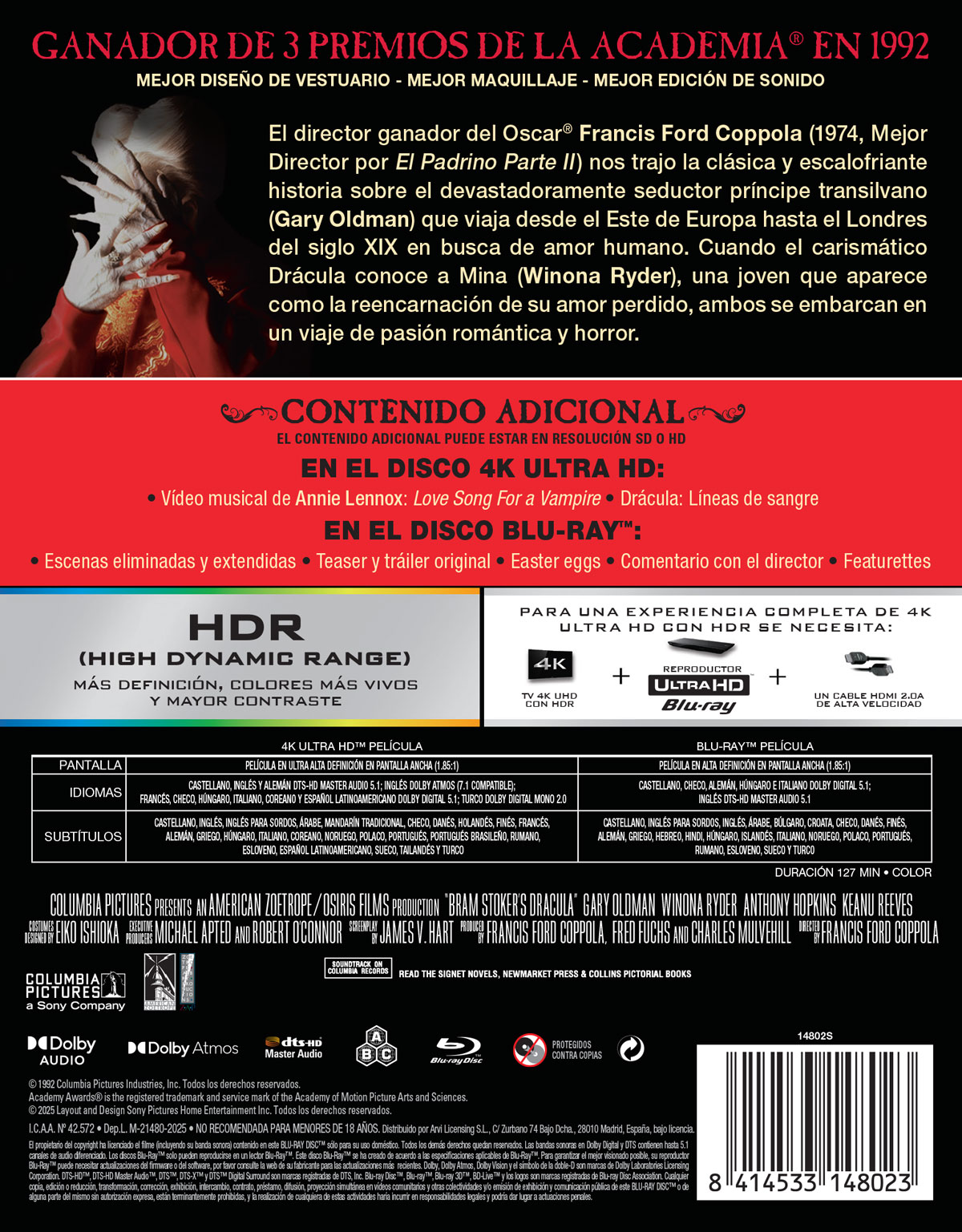 Drácula de Bram Stocker (4K UHD + Blu-ray) Steelbook