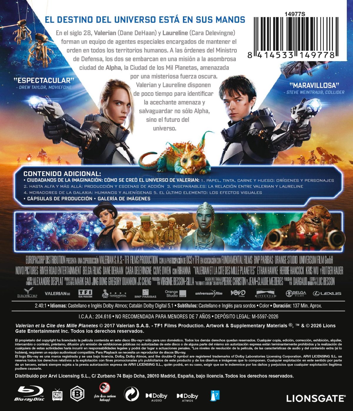 Valerian y la ciudad de los mil planetas (Blu-ray)