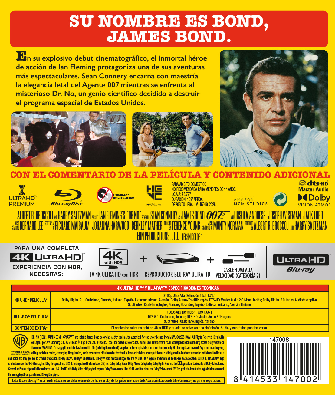Agente 007 contra el Dr. No (4K UHD + Blu-ray)
