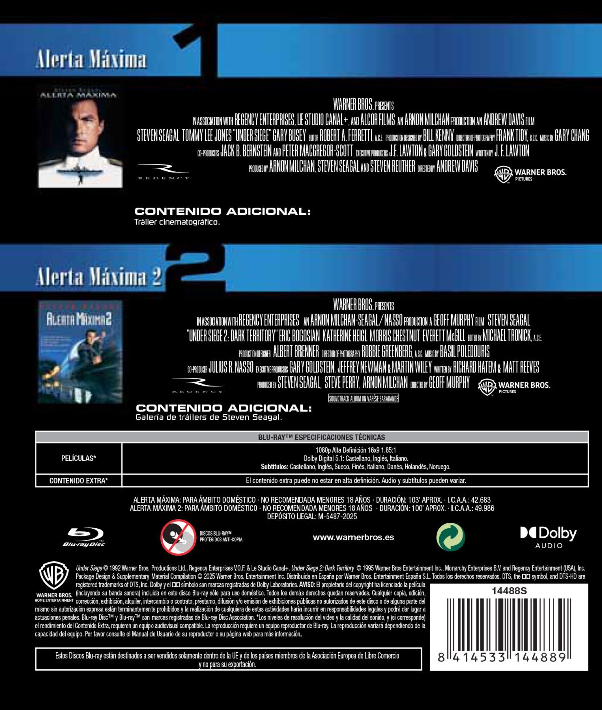 Alerta máxima. Pack 1-2 (Blu-ray)