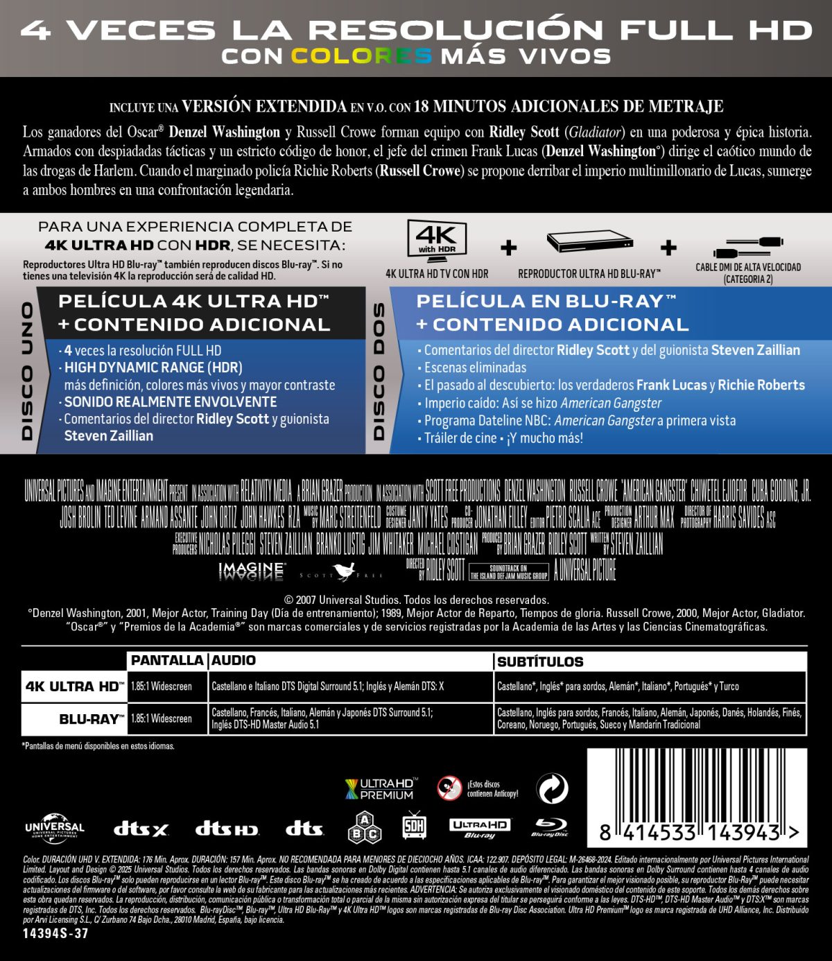 American Gangster (4K UHD + Blu-ray)