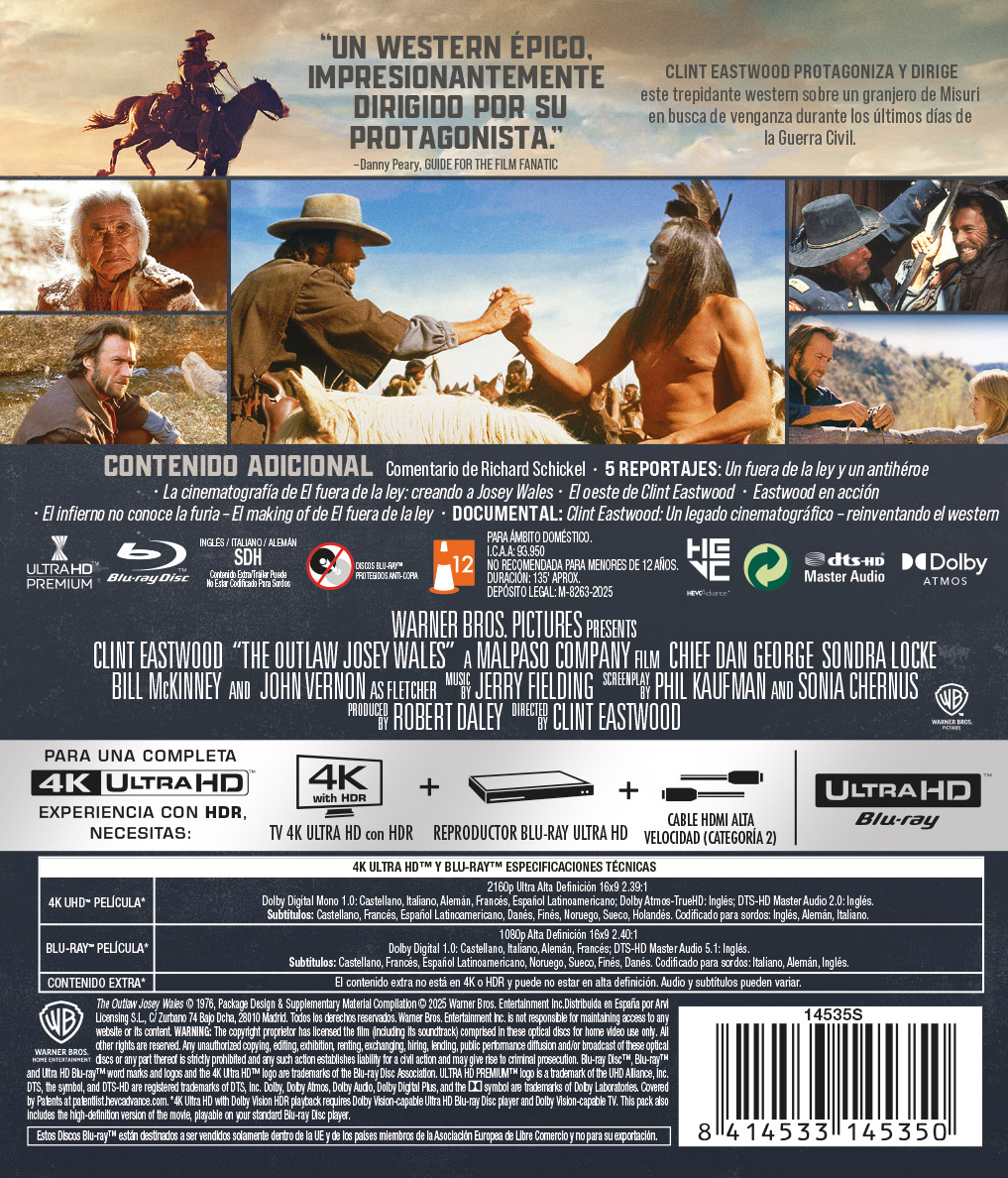 El fuera de la ley (4K UHD + Blu-ray)