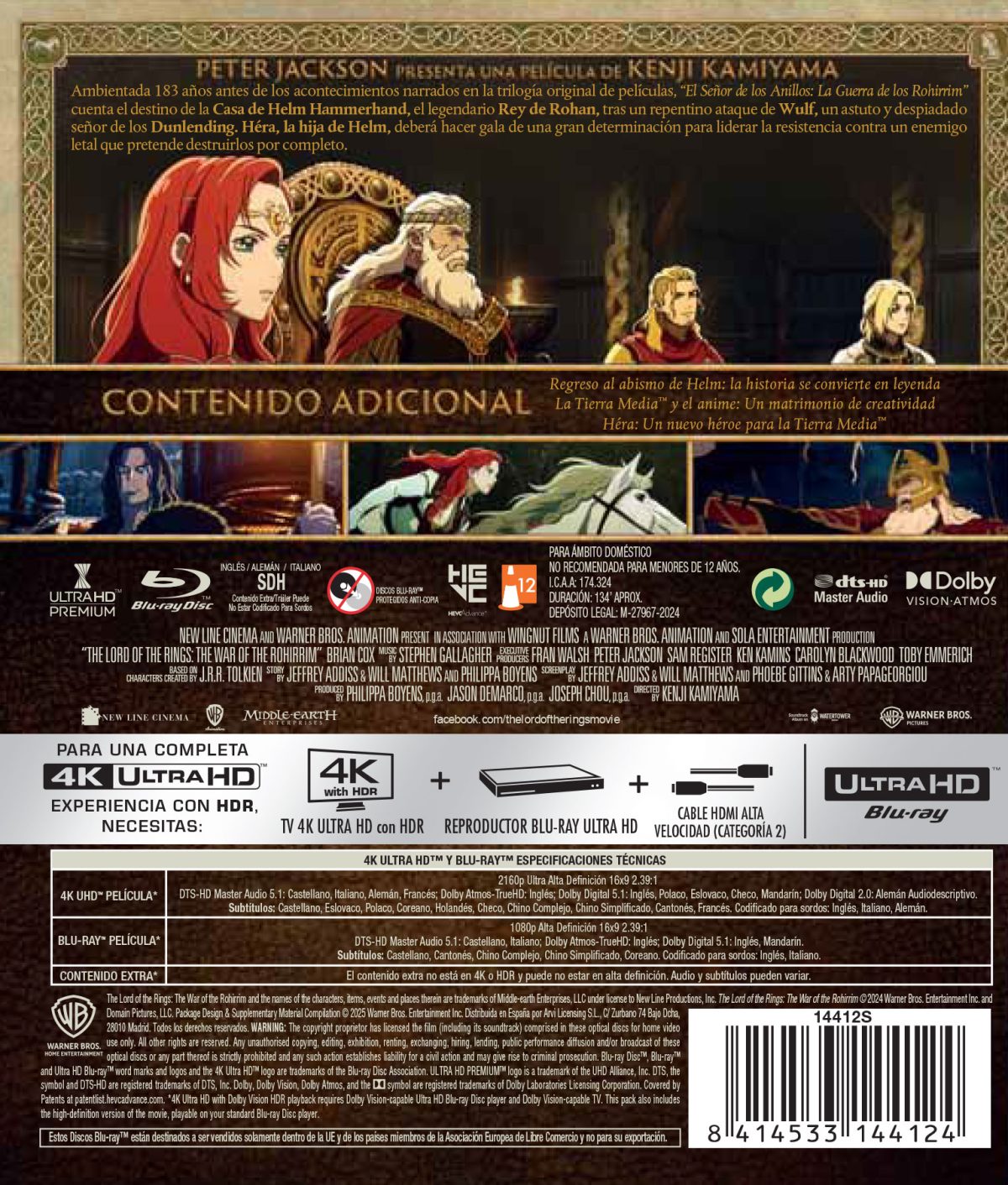 El señor de los anillos: La guerra de los Rohirrim (4K UHD + Blu-ray)