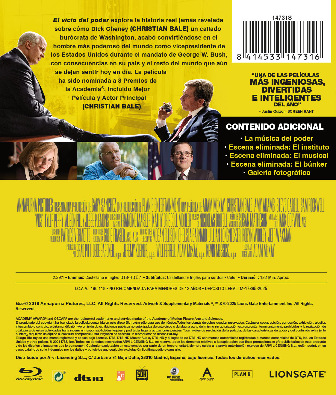 El vicio del poder (Blu-ray)