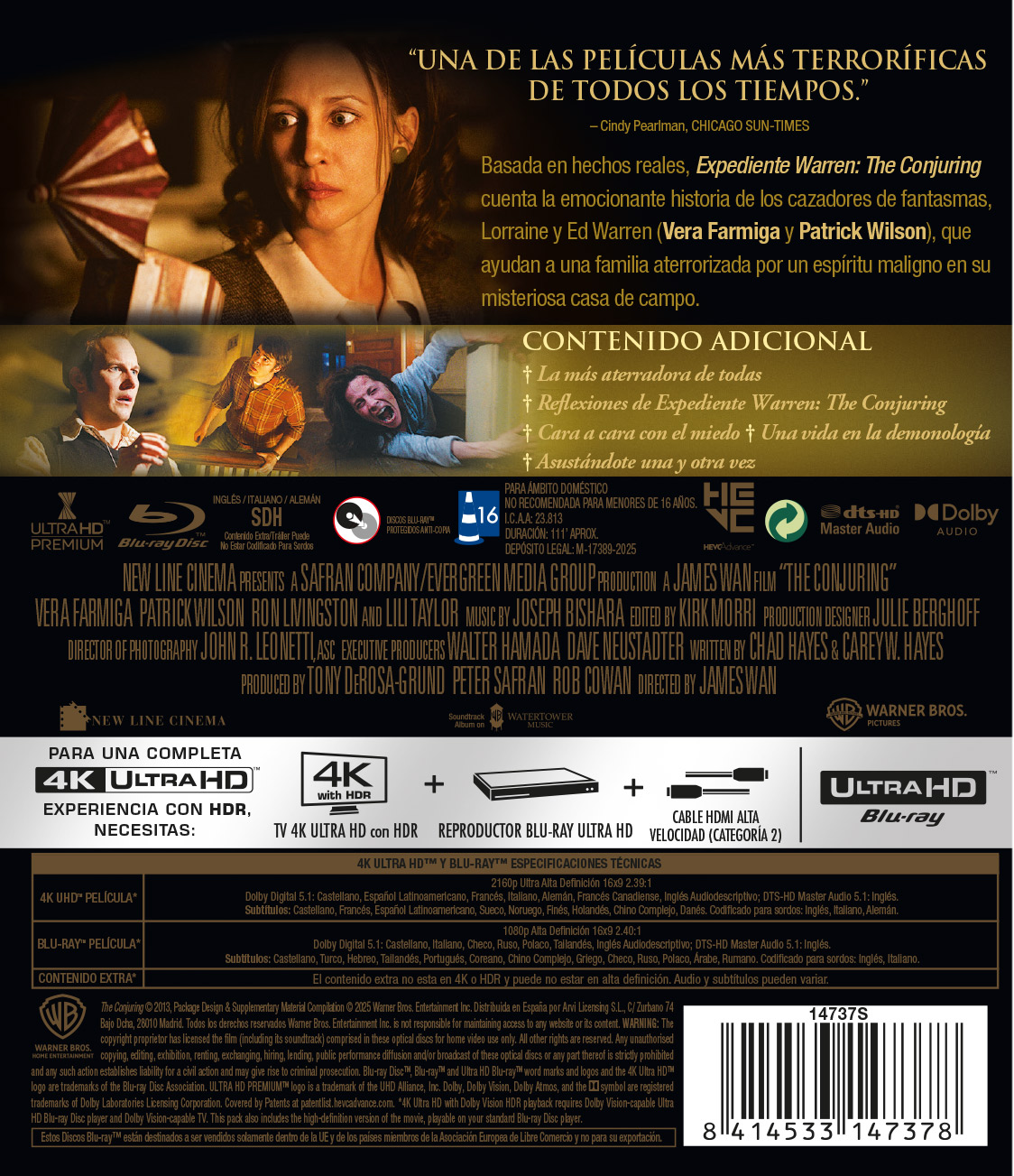 Expediente Warren (4K UHD + Blu-ray)