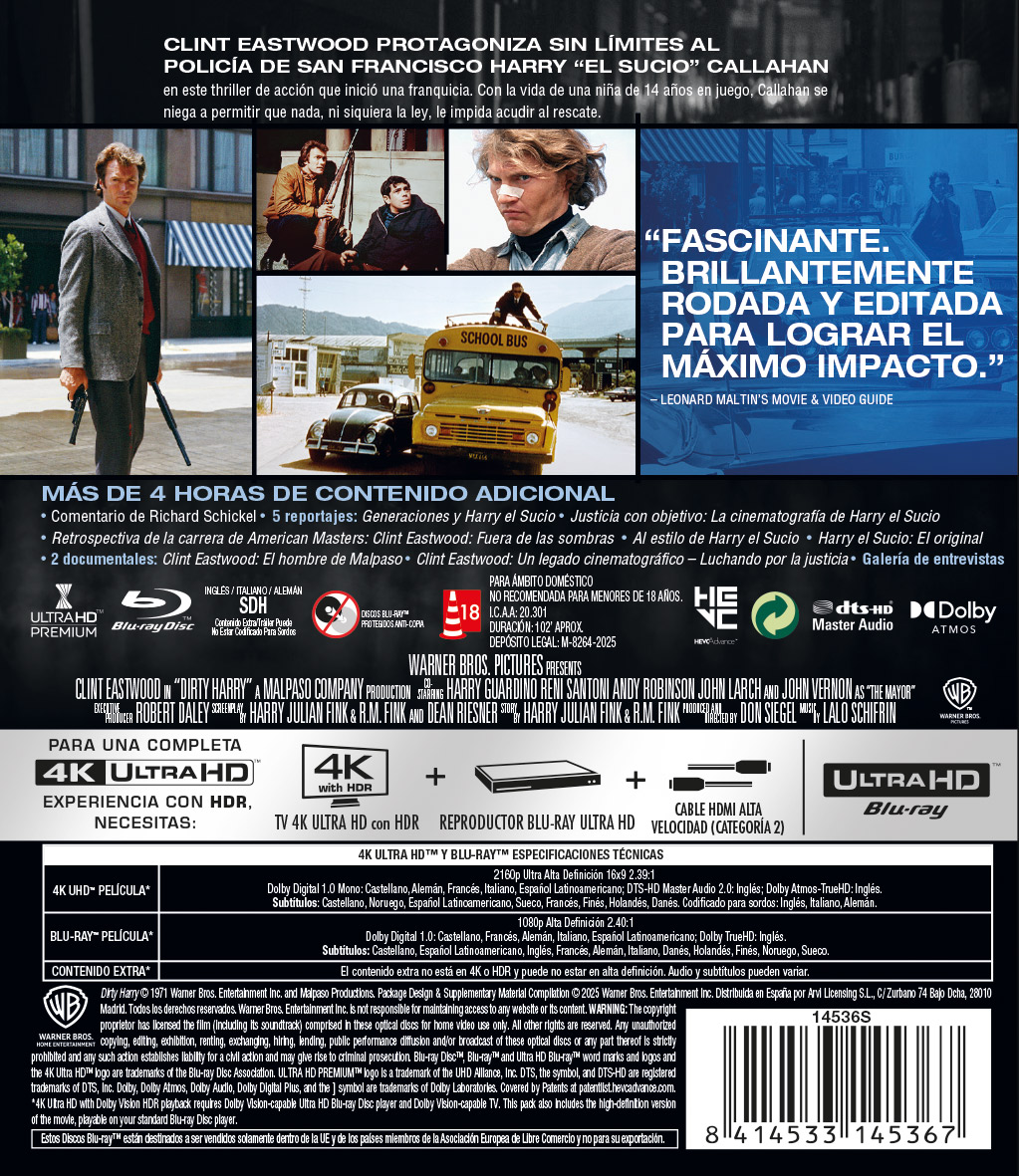 Harry el Sucio (4K UHD + Blu-ray)