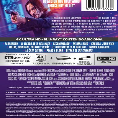 John Wick. Capítulo 3: Parabellum (4K UHD + Blu-ray)