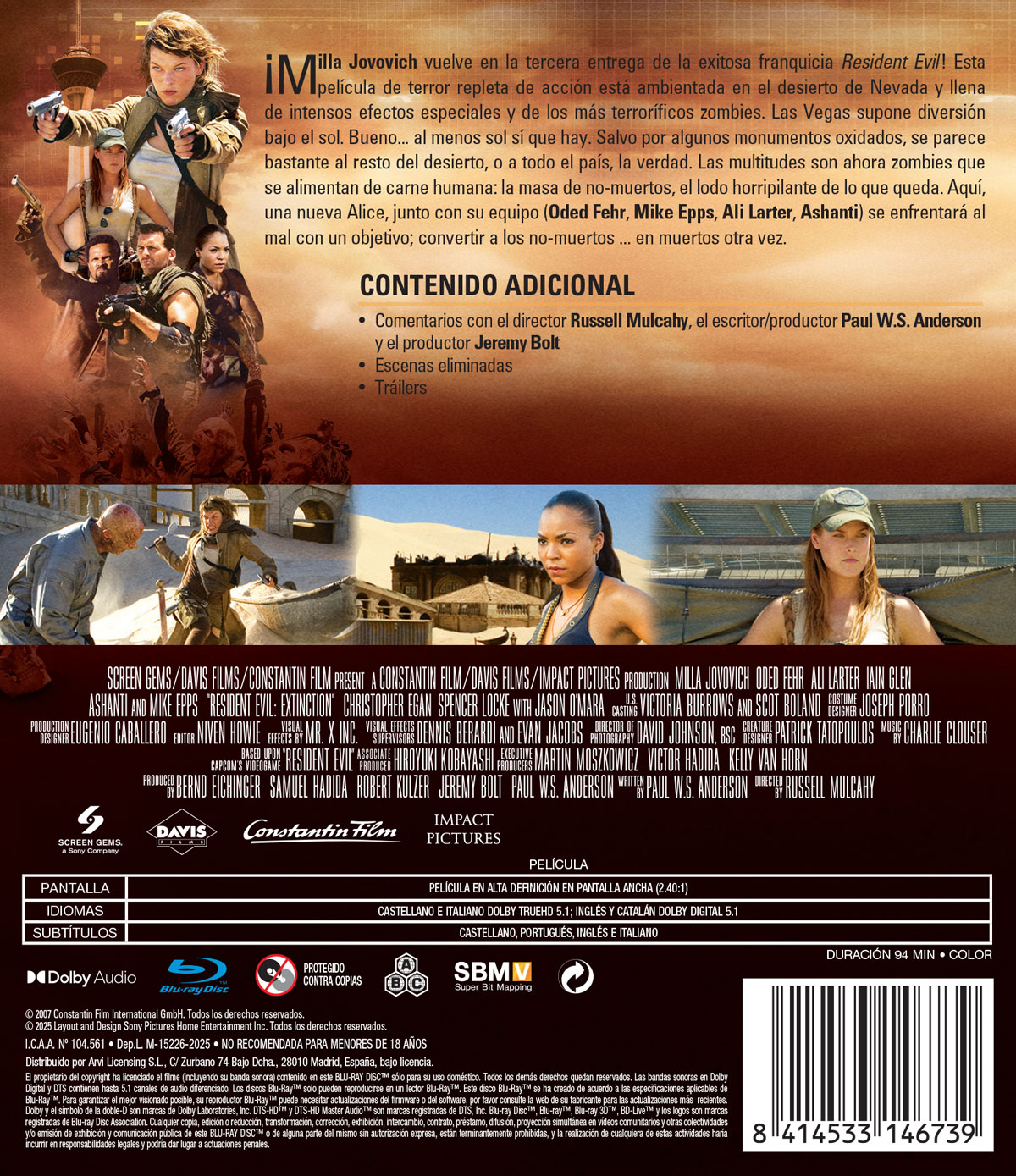 Resident Evil 3 Extinción (Blu-ray)