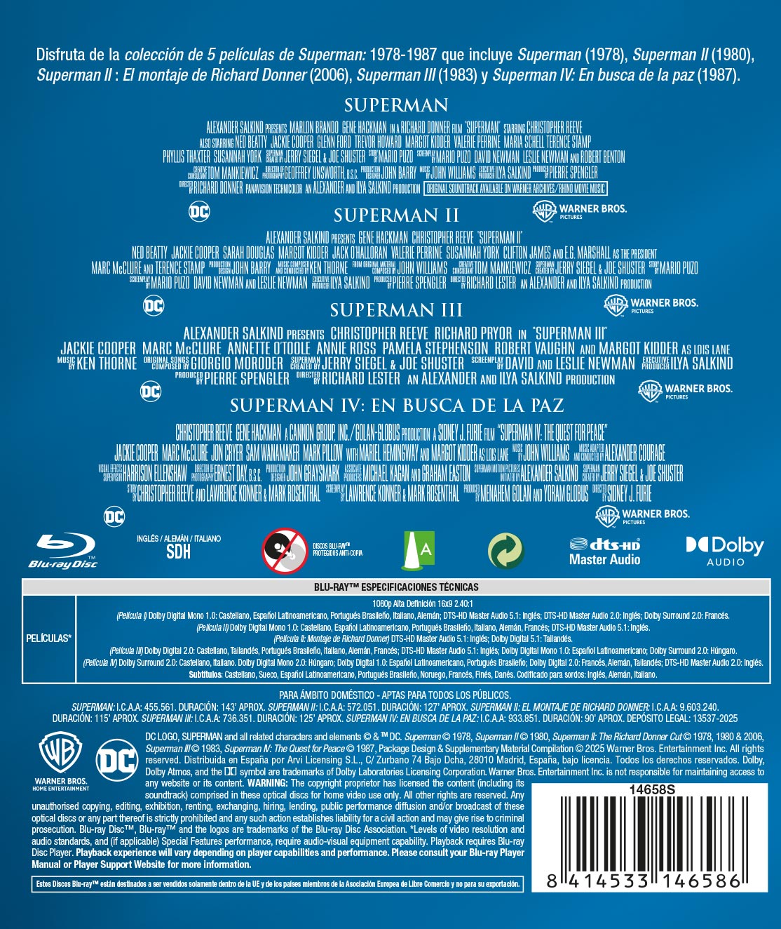 Superman I-IV (Blu-ray)