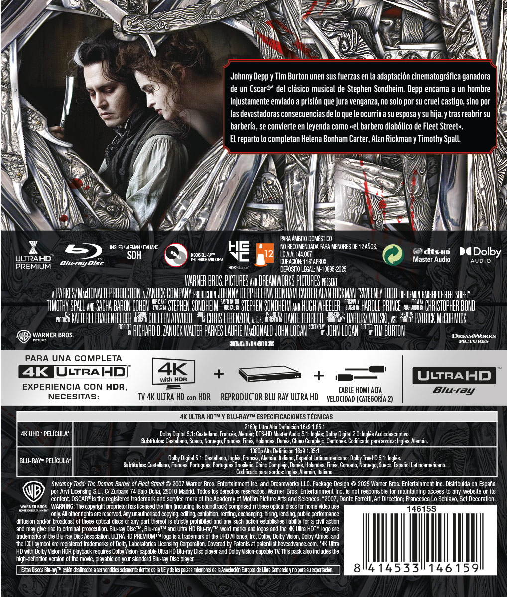 Sweeney Todd (4K UHD + Blu-Ray)