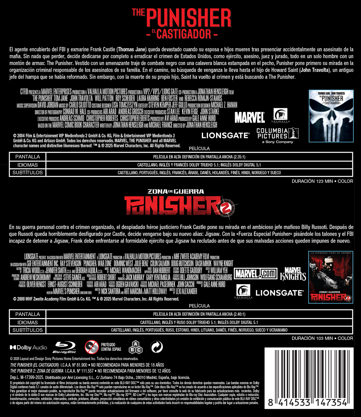 The punisher 1+2 (Blu-ray)