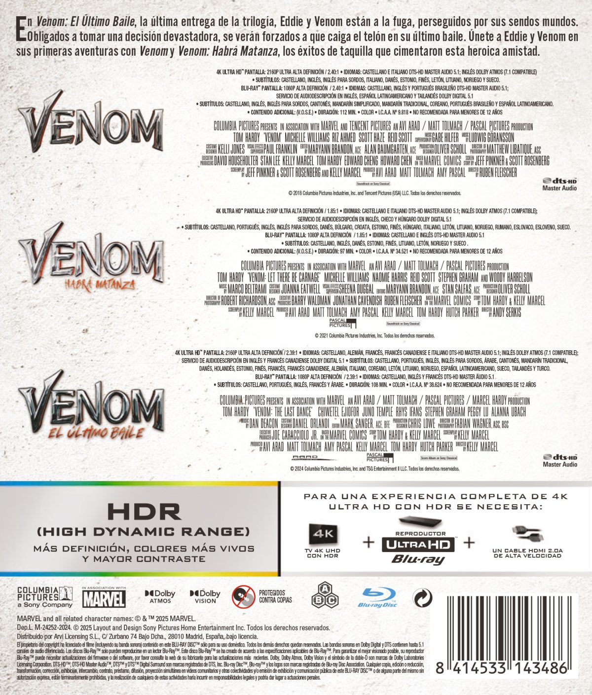 Venom. Pack 1-3 (4K UHD + Blu-ray)