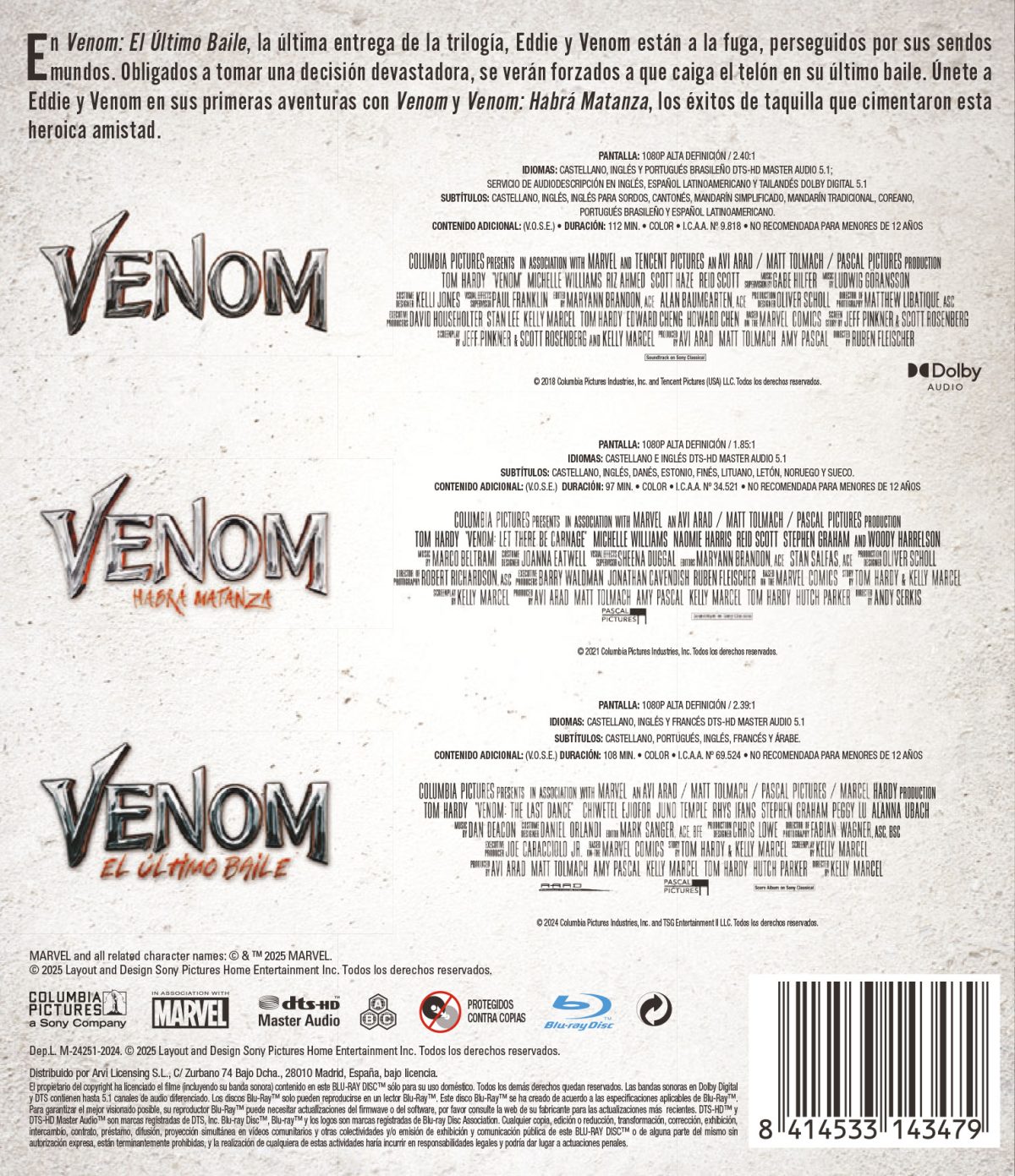 Venom. Pack 1-3 (Blu-ray)