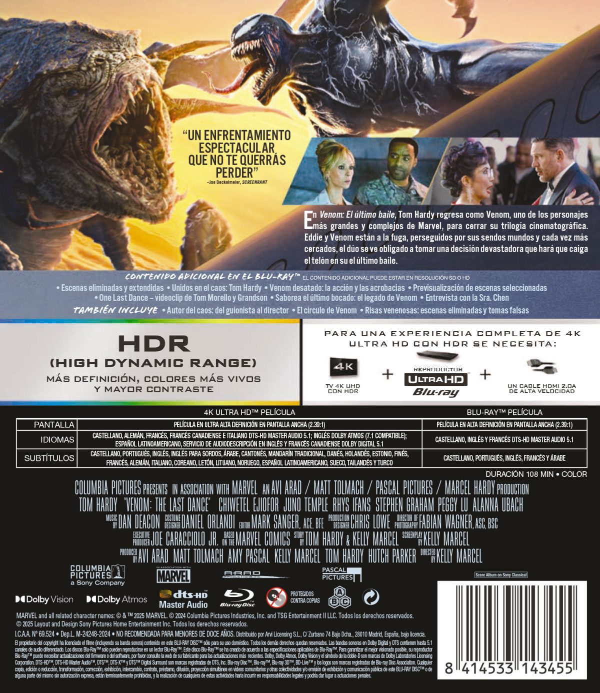 Venom: El último baile (4K UHD + Blu-ray)