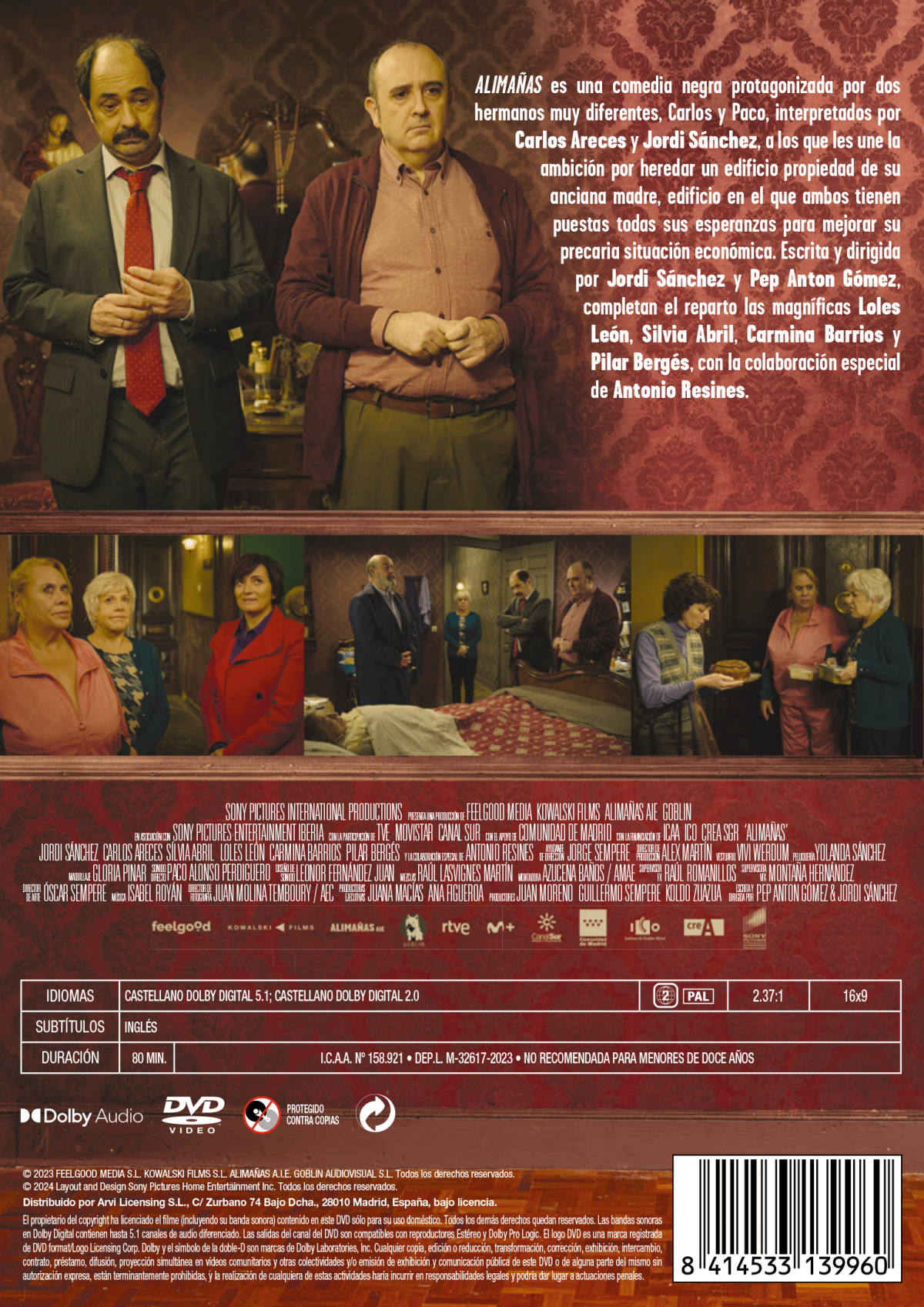 ALIMAÑAS (DVD) - 8414533139960 - Trasera Alimañas (DVD)