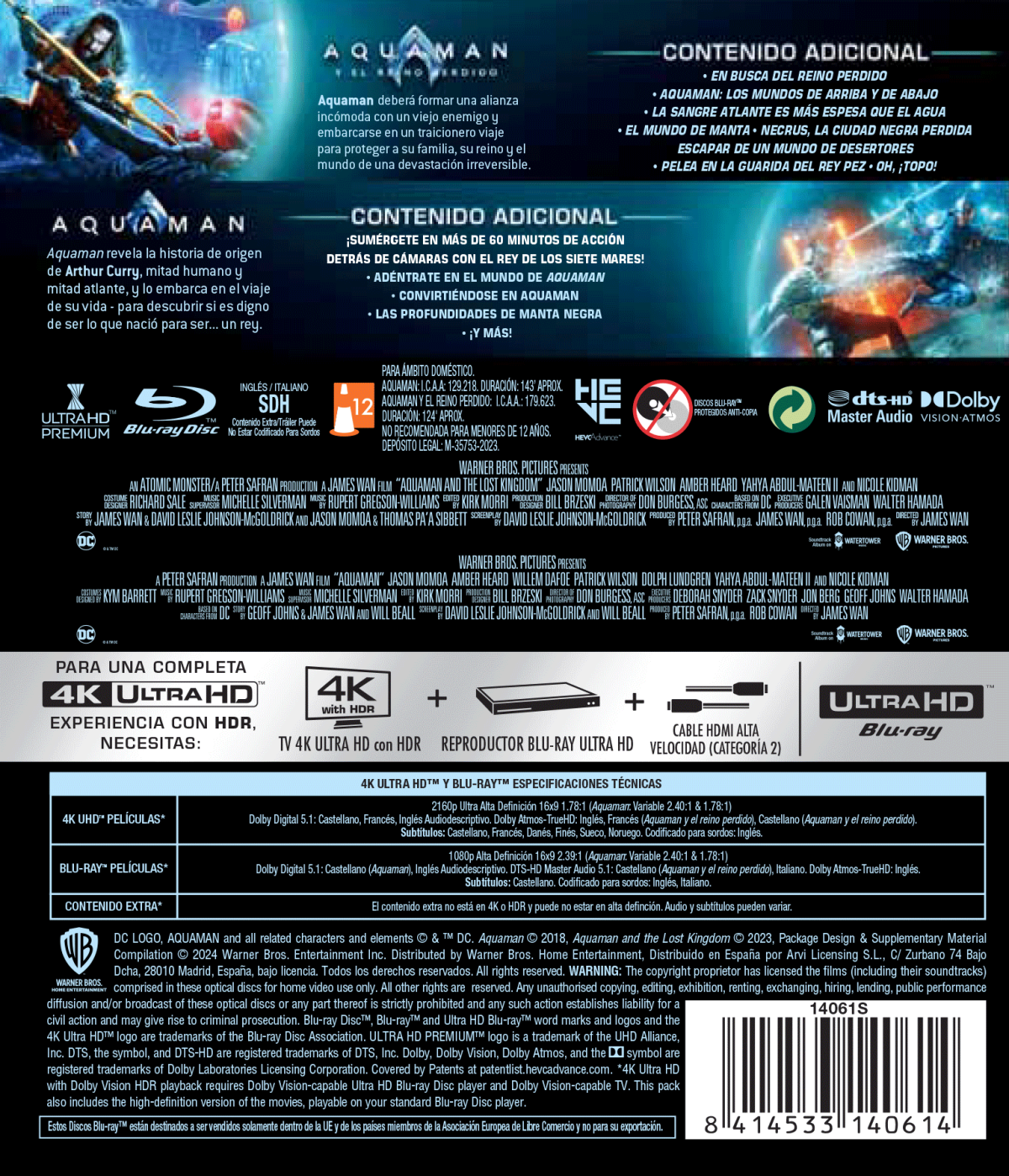 Aquaman. Pack 1-2 (4K UHD + Blu-ray)