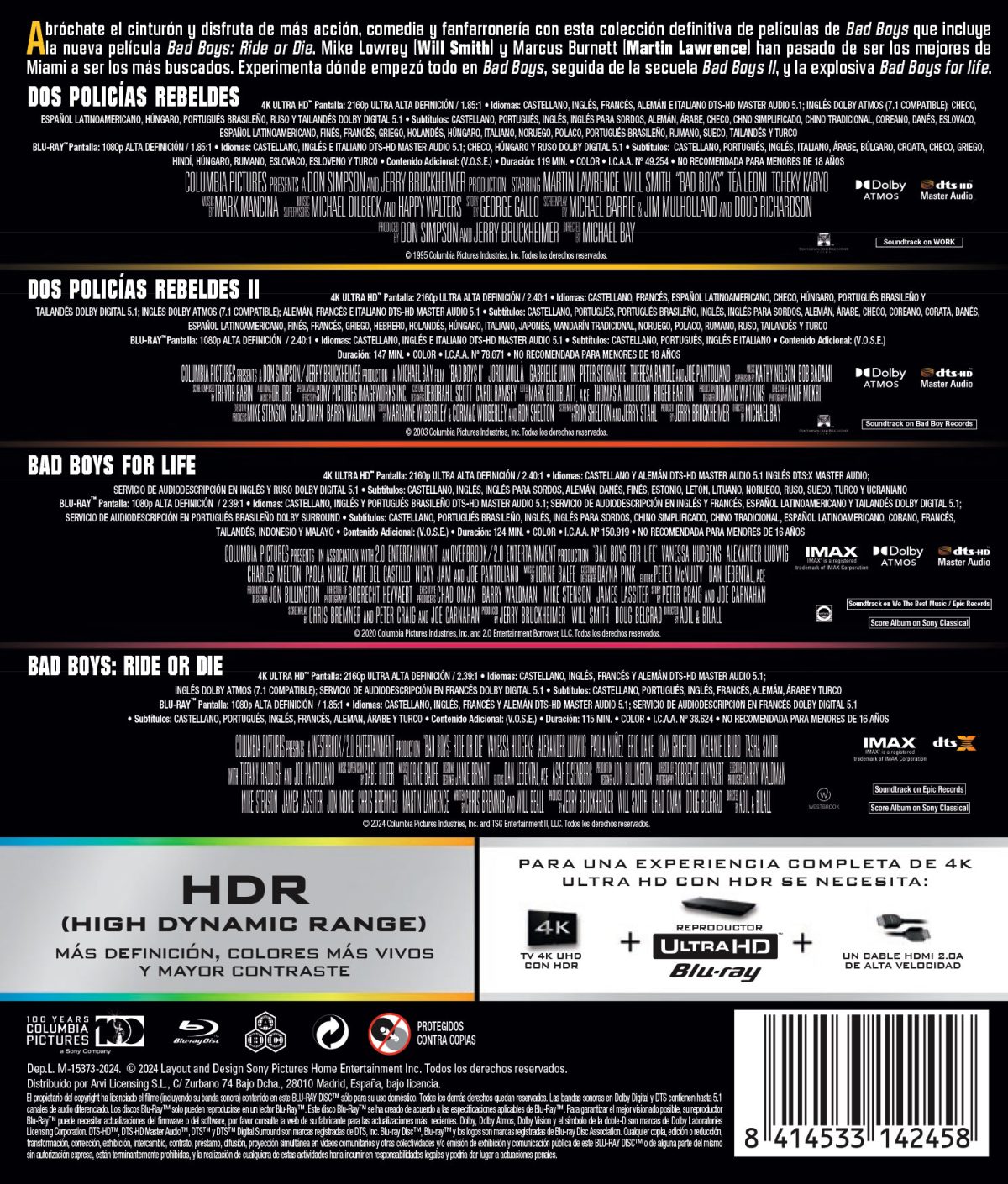 Bad Boys. Pack 1-4 (4K UHD + Blu-ray)
