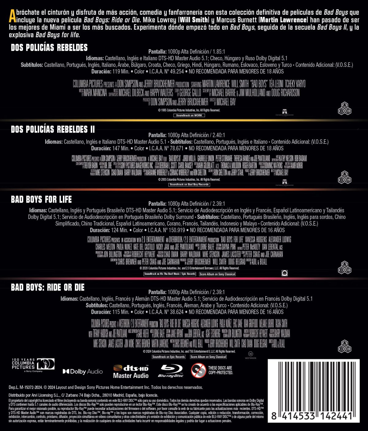 Bad Boys. Pack 1-4 (Blu-ray)
