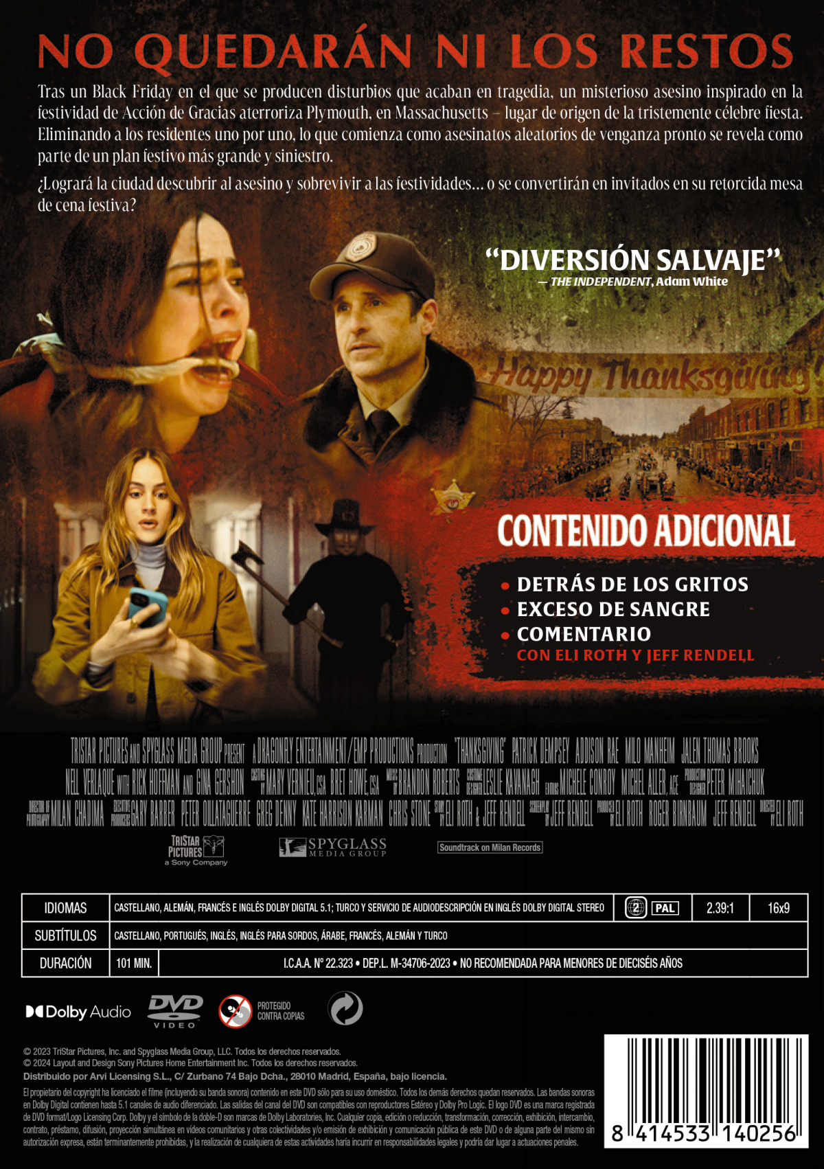 BLACK FRIDAY (DVD) - 8414533140256 - Trasera Black Friday (DVD)