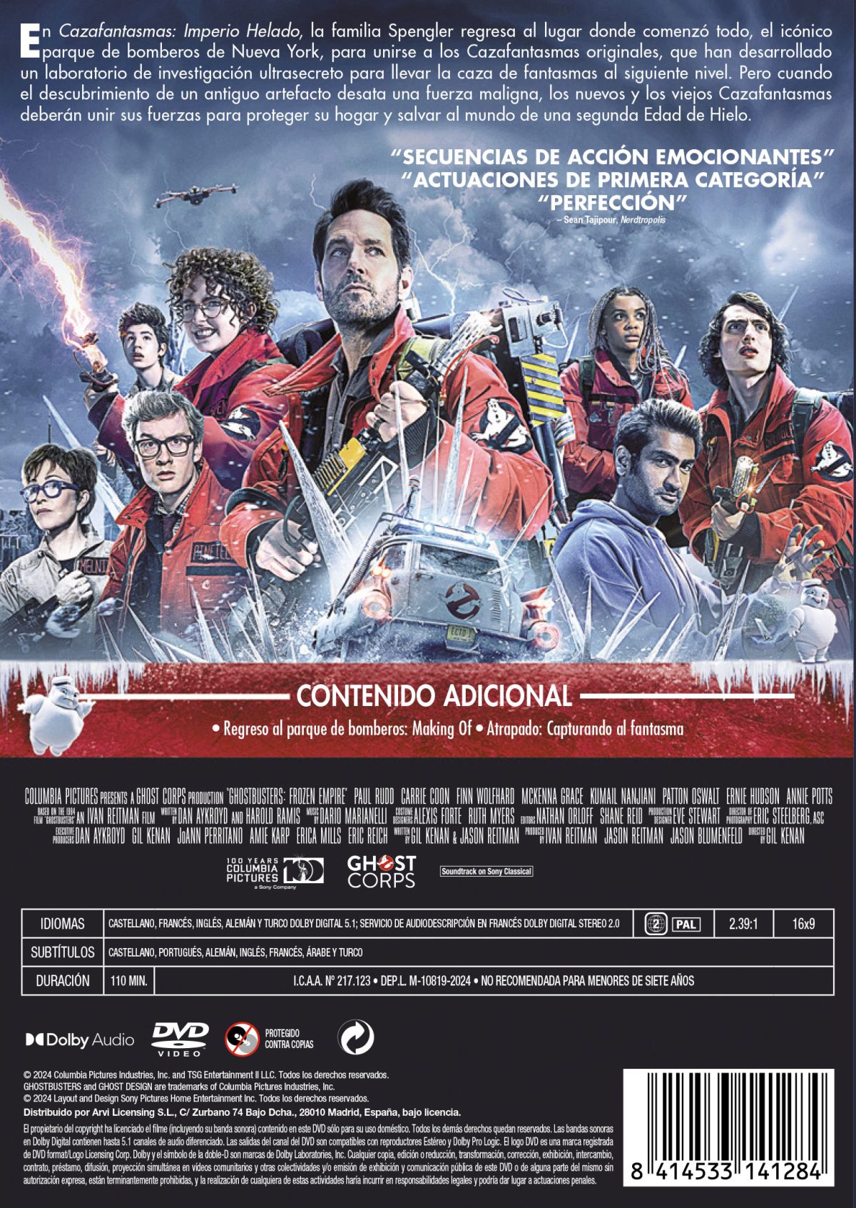 Cazafantasmas: Imperio helado (DVD)