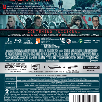 CONTAGIO (4K UHD+BD) - 8414533140591 - Trasera Contagio (4K UHD + Blu-ray)