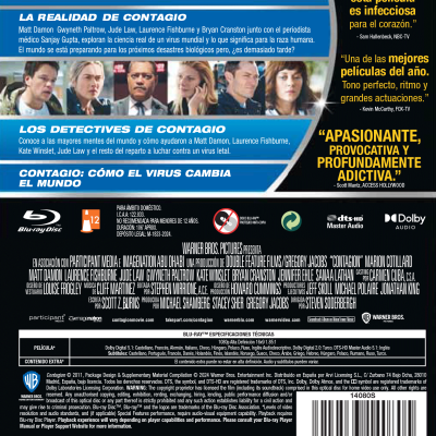 CONTAGIO (BD) - 8414533140805 - Trasera Contagio (Blu-ray)