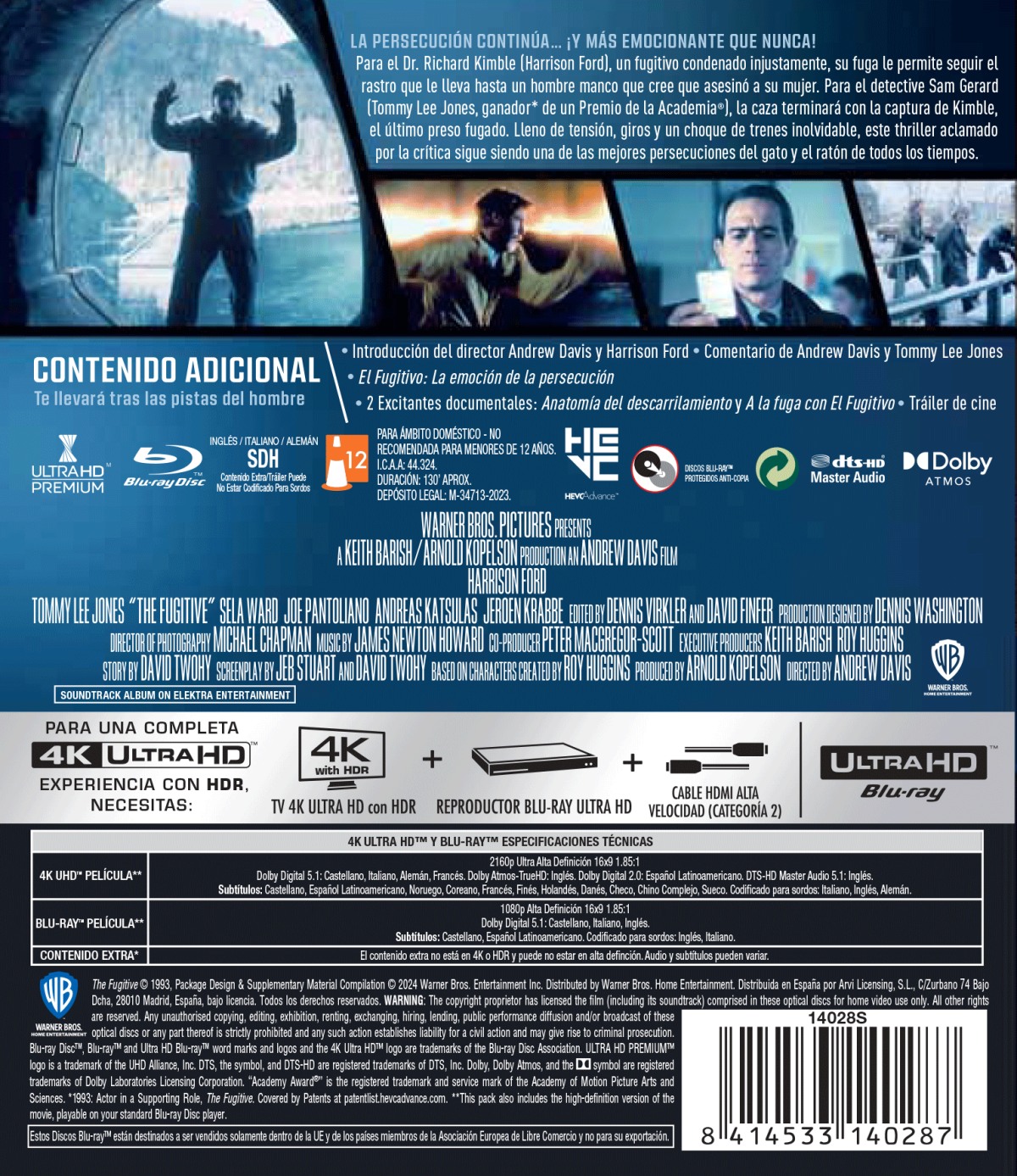 El fugitivo (4K UHD + Blu-ray)