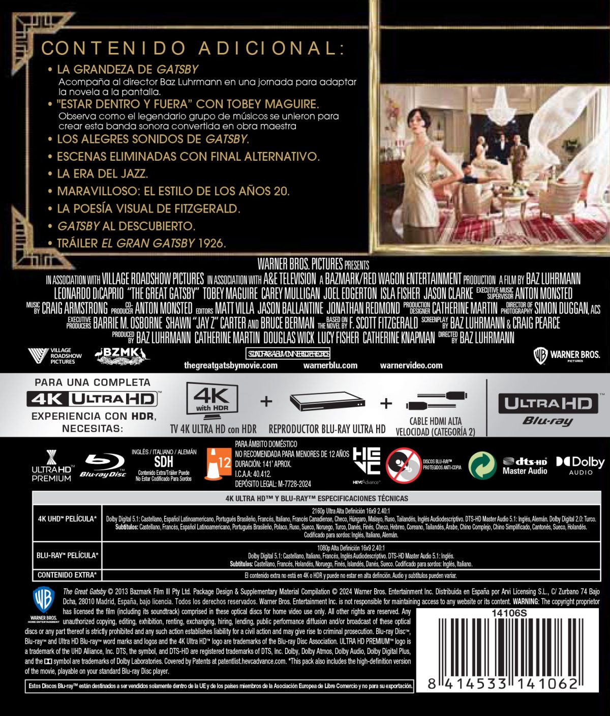 El gran Gatsby (4K UHD + Blu-ray)