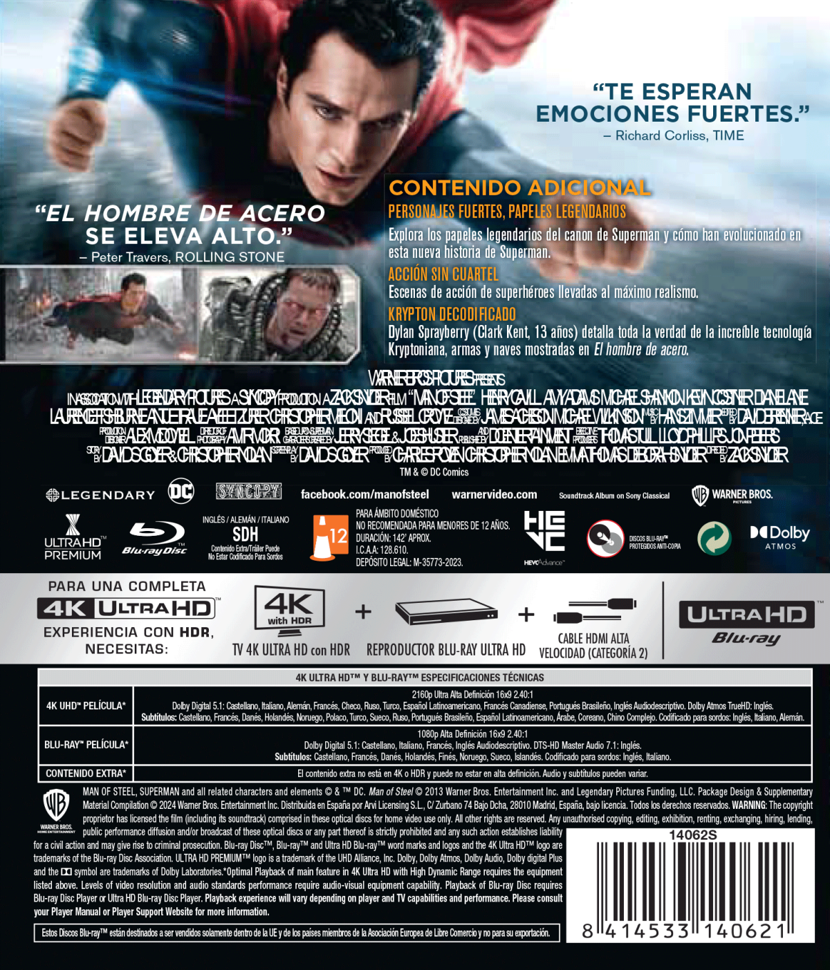 El hombre de acero (4K UHD + Blu-ray)