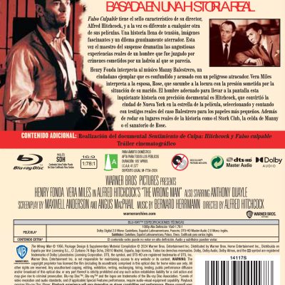 FALSO CULPABLE (BD) - 8414533141178 - Trasera Falso culpable (Blu-ray)