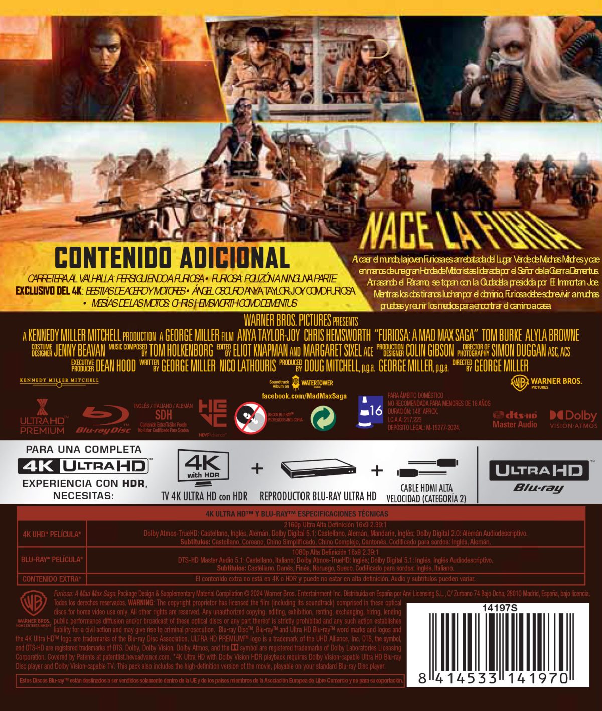 Furiosa: De la saga Mad Max (4K UHD + Blu-ray)