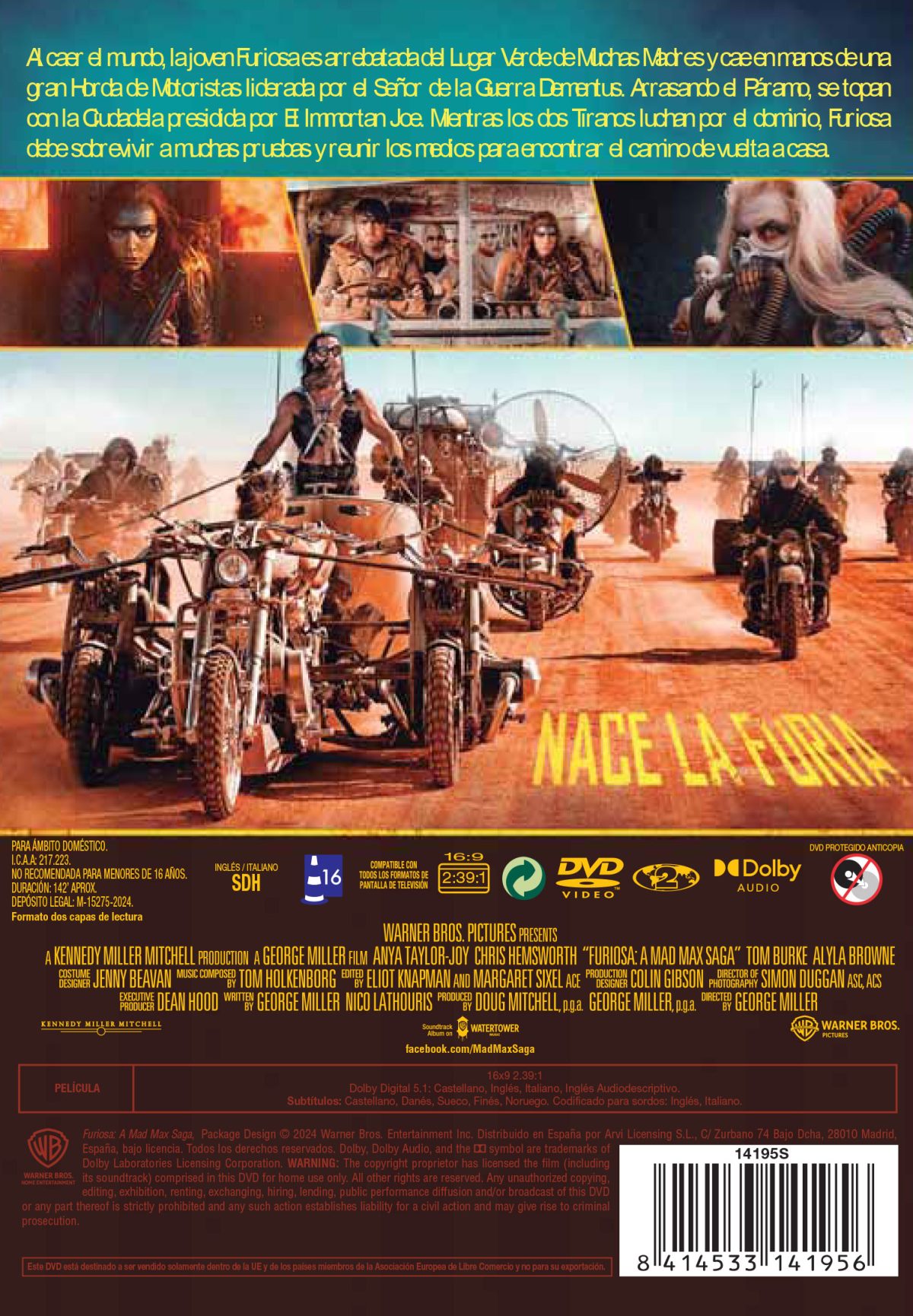 Furiosa: De la saga Mad Max (DVD)
