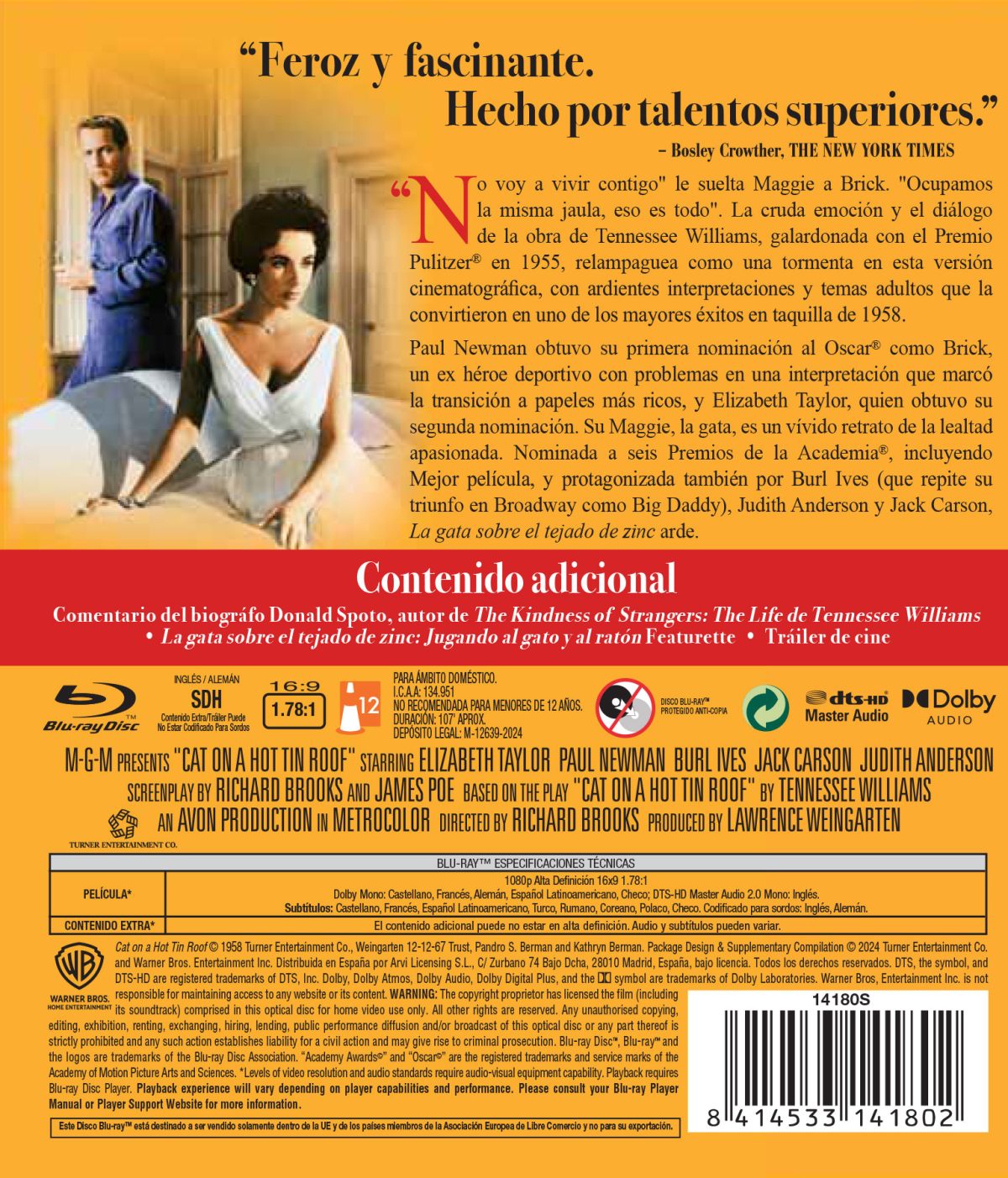 La gata sobre el tejado de zinc (Blu-ray)