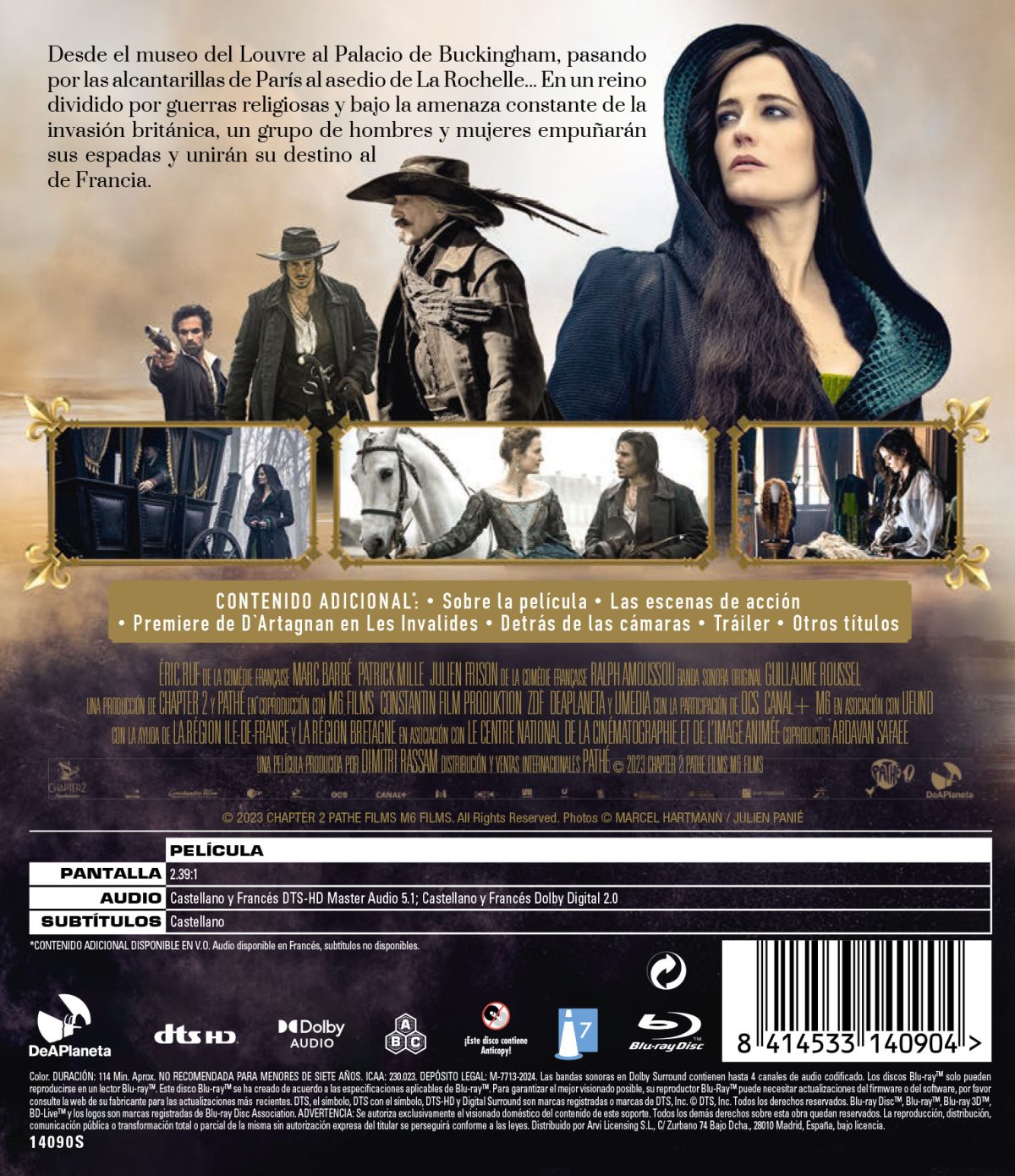 LOS TRES MOSQUETEROS MILADY (BD) - 8414533140904 - Trasera Los tres mosqueteros: Milady (Blu-ray)
