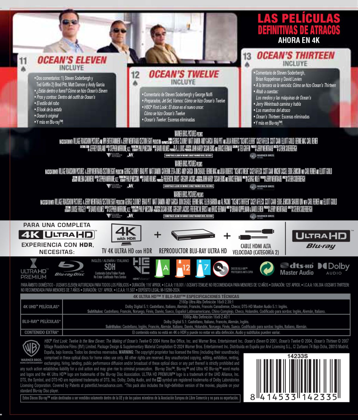 Ocean's Pack 1-3 (4K UHD + Blu-ray)