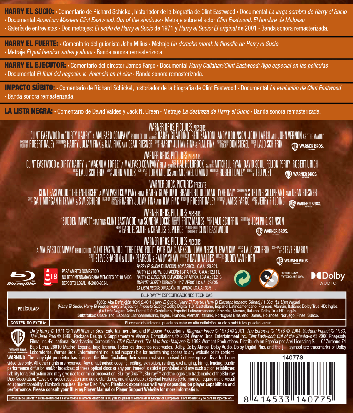 Harry el sucio. Pack 1-5 (Blu-ray)
