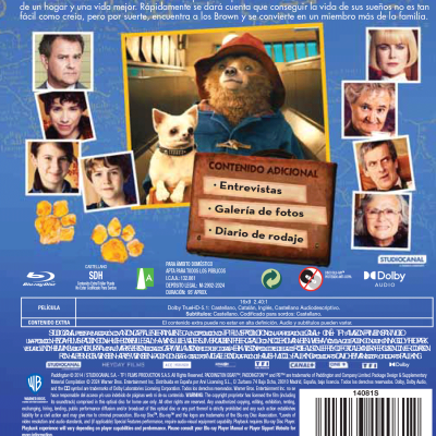 PADDINGTON 1 (BD) - 8414533140812 - Trasera Paddington 1 (Blu-ray)