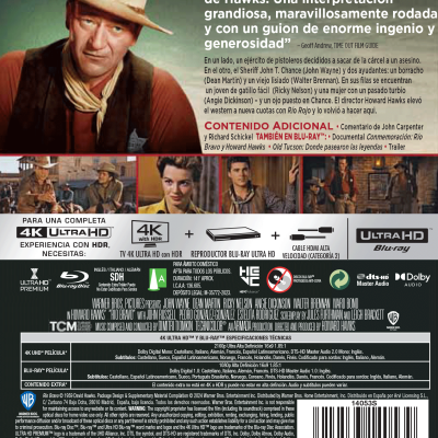 RIO BRAVO (4K UHD + BD) - 8414533140539 - Trasera Río Bravo (4K UHD + Blu-ray)