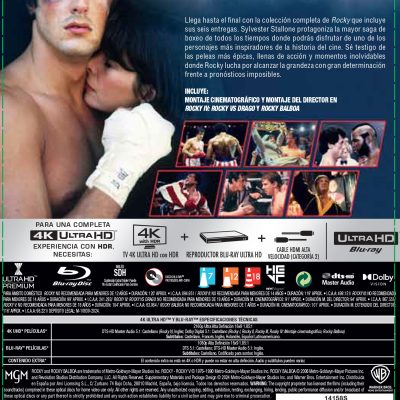 ROCKY PACK 1-6 (4K UHD + BD) - 8414533141581 - Trasera Rocky. Pack 1-6 (4K UHD + Blu-ray)