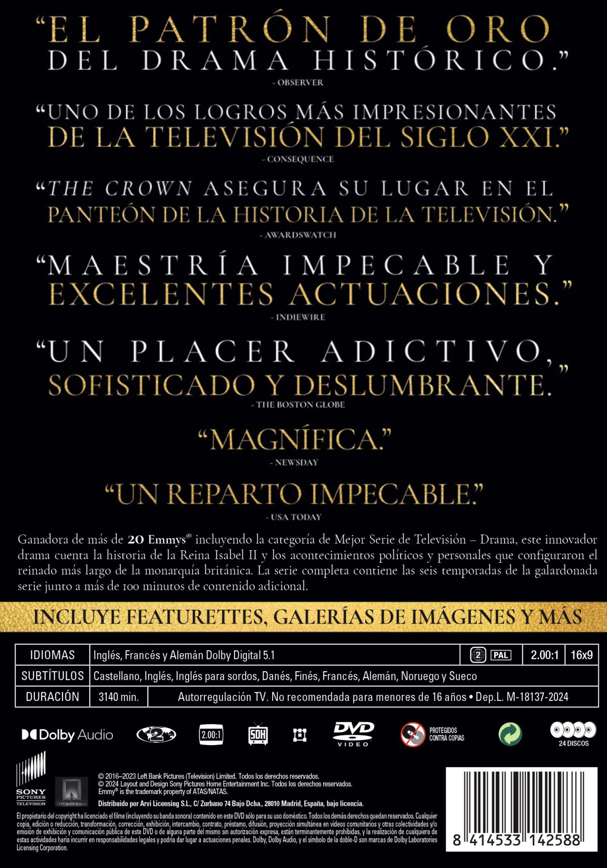 The Crown. Temporadas 1-6 (VOSE) (DVD)